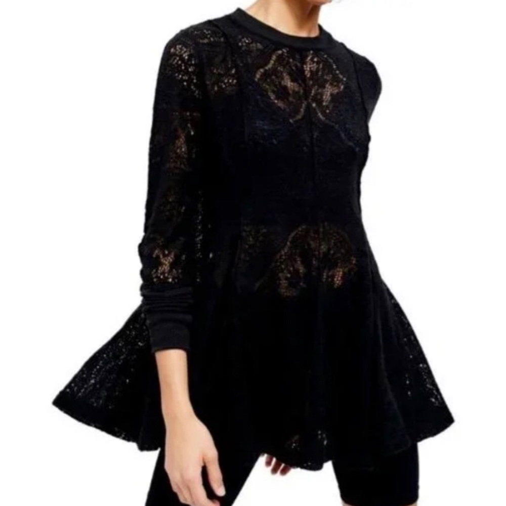 NWT Free People Black Crocheted - Picture 2 of 11